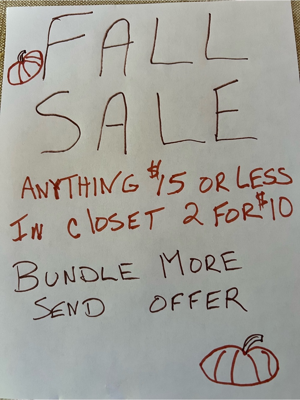 Big Fall Sale
